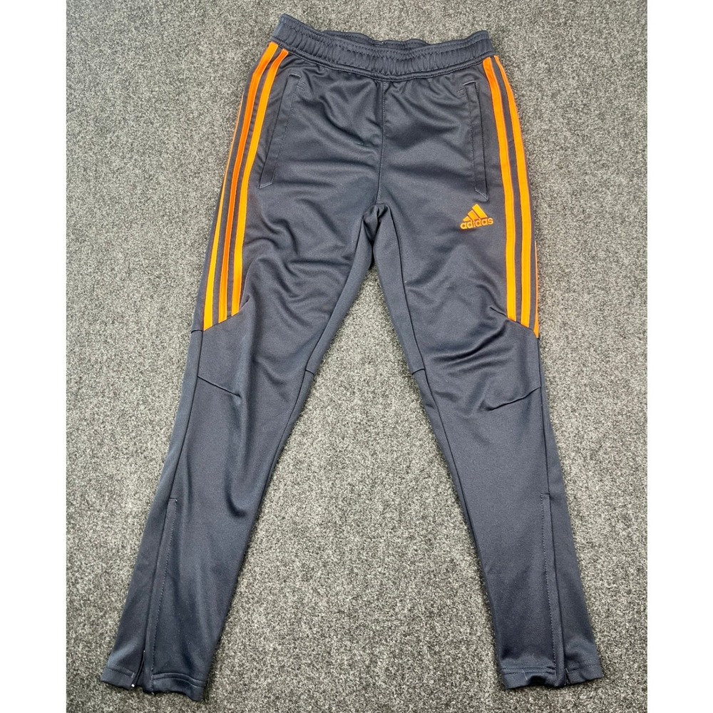 Adidas Climacool Jogger Pants Youth M Gray Orange Soccer Track Pants DT5058
